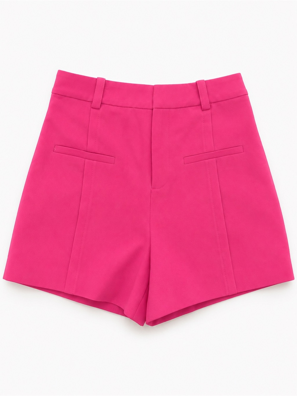 Zara High-Waist Hot Pink Tailored Shorts